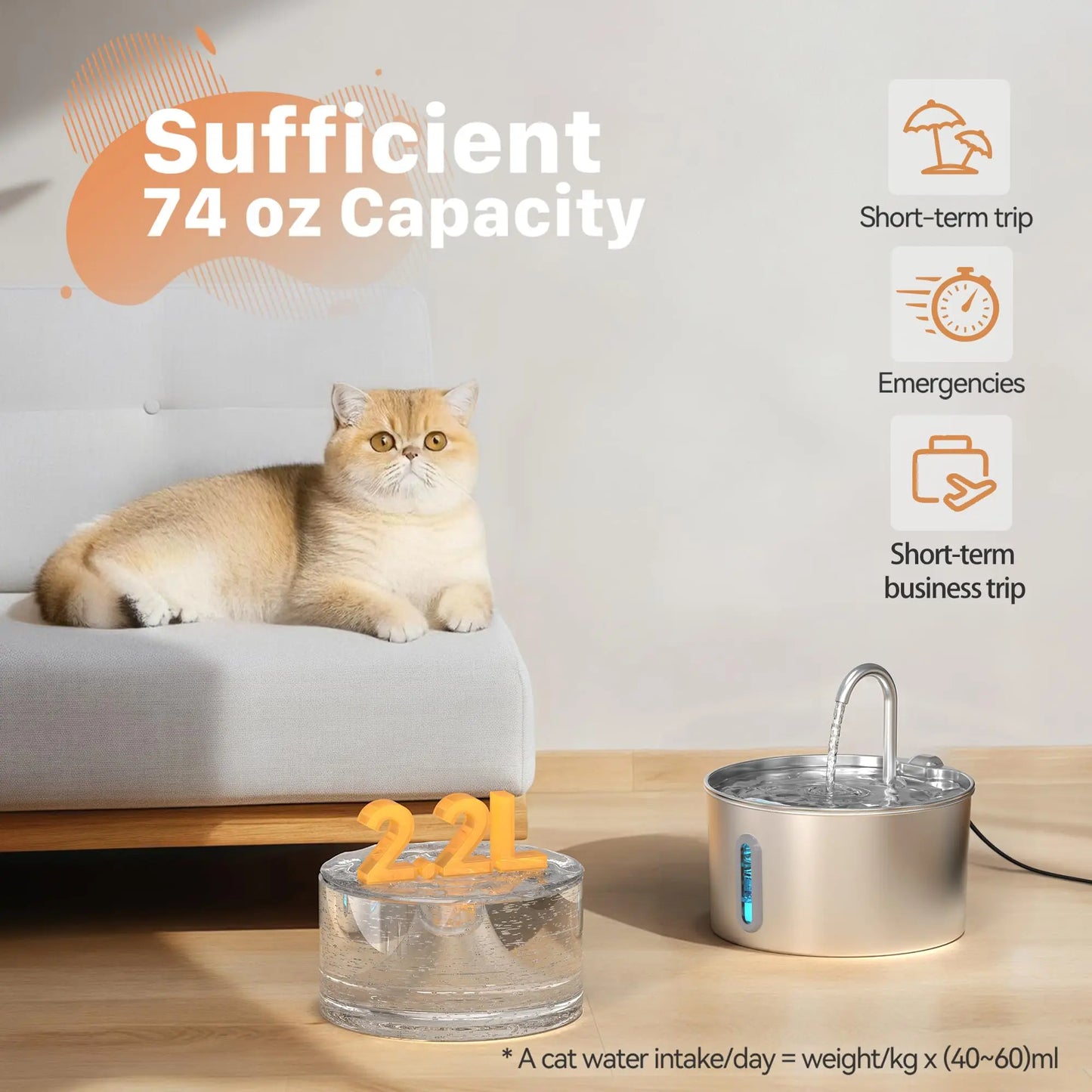 Premium Stainless Steel Pet Water Fountain